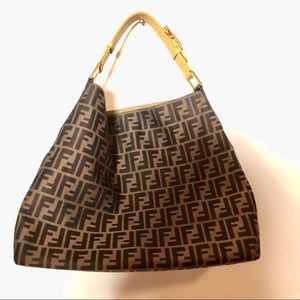 FENDI Printed Handbag Brown